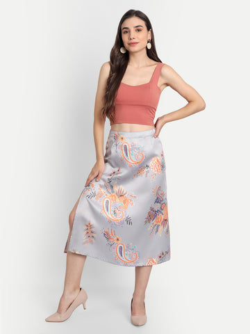 Belavine Multicolor Straight High Rise Skirt