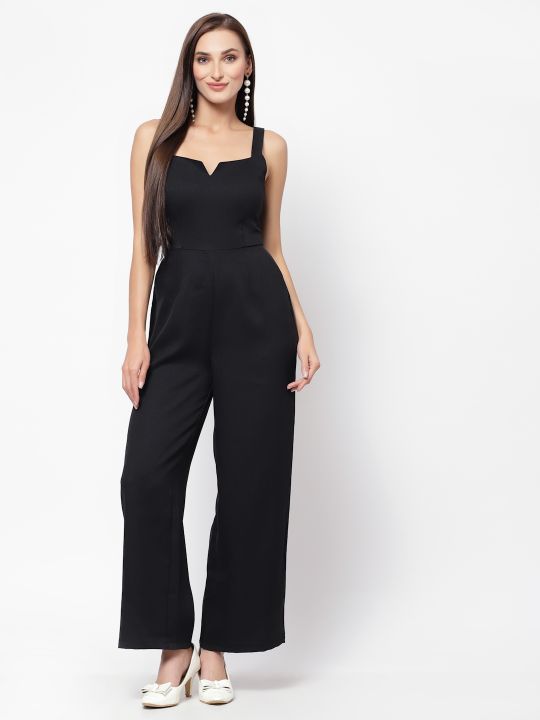Plain Women Black Summer Cool Frill Jumpsuit at Rs 1550/piece in Ghaziabad  | ID: 21928092055