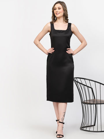 Belavine's Solid Black Tank Straight Dress