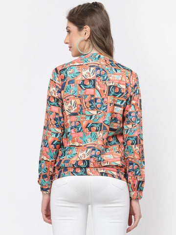 Belavine's Multicolor Printed Fashion Jacket