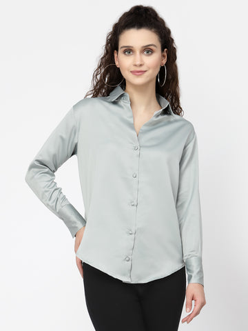 Belavine Solid Mint Green Regular Fit Semi Formal Shirt